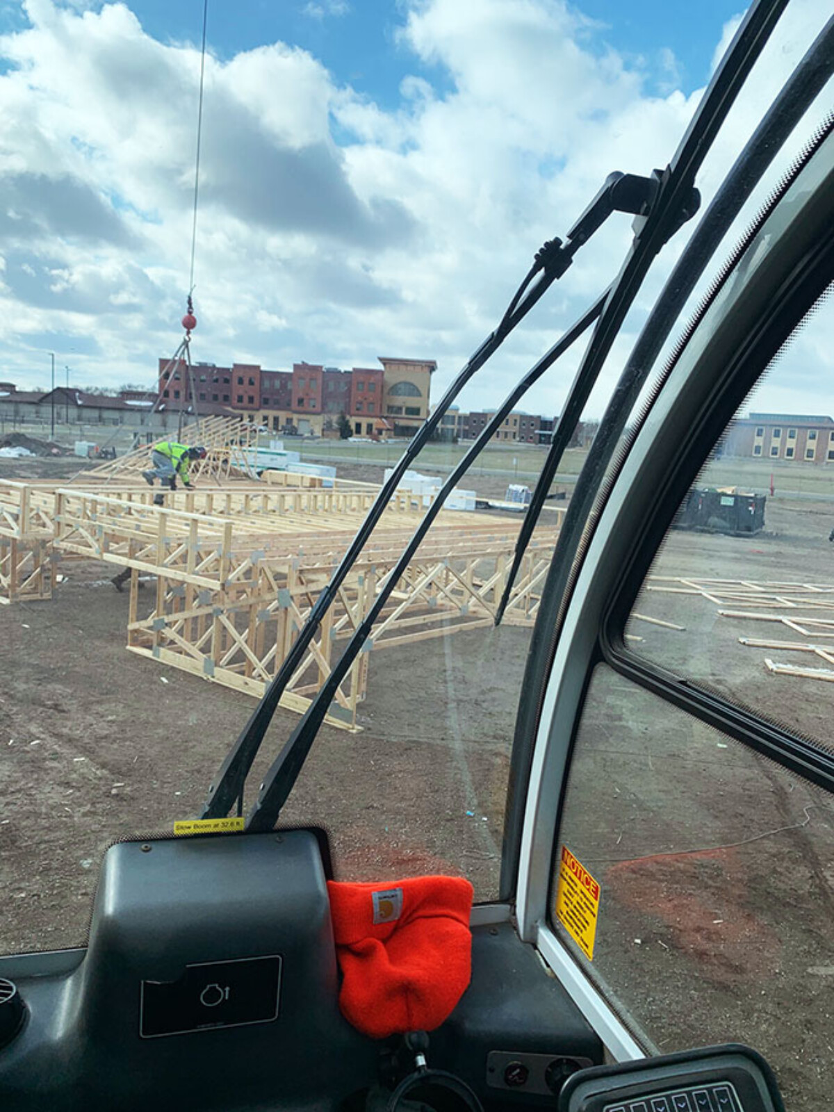 Crane Service: Truss Setting Pre-built Apartment Trusses